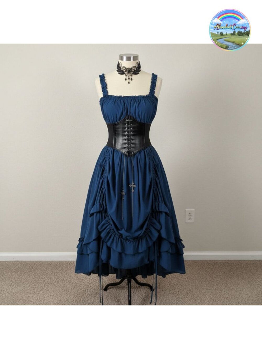 Steampunk Renaissance Corset High Low Dress Gothic Cosplay